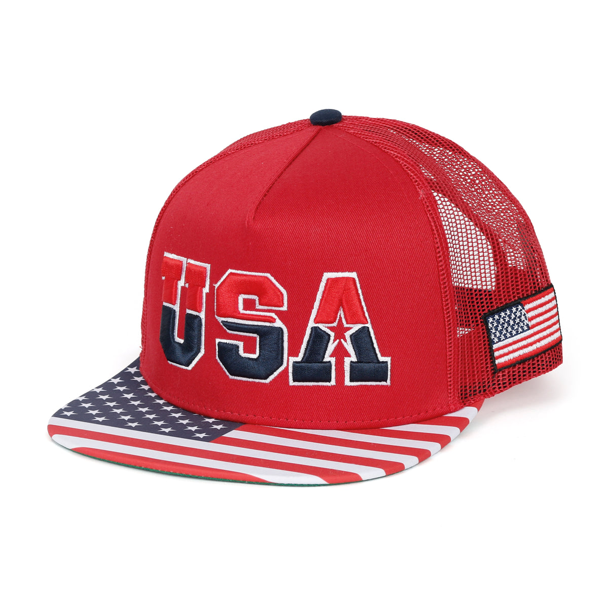 ililily United States Of America USA Flag Embroidery Trucker Hat Baseball Cap