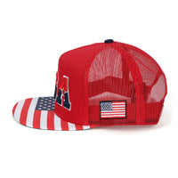ililily United States Of America USA Flag Embroidery Trucker Hat Baseball Cap