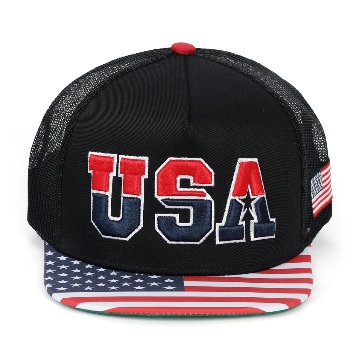 ililily United States Of America USA Flag Embroidery Trucker Hat Baseball Cap