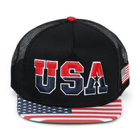 ililily United States Of America USA Flag Embroidery Trucker Hat Baseball Cap