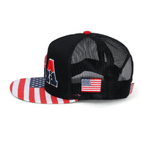 ililily United States Of America USA Flag Embroidery Trucker Hat Baseball Cap
