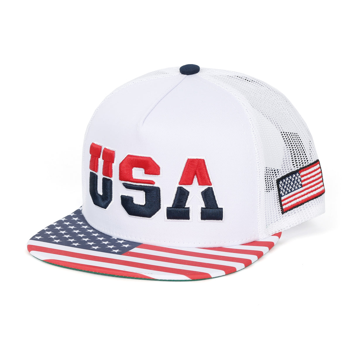ililily United States Of America USA Flag Embroidery Trucker Hat Baseball Cap