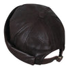 ililily Faux Leather Solid Color Short Beanie Strap Back Winter Hat Casual Cap