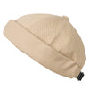 ililily Solid Color Cotton Short Beanie Strap Back Casual Cap Soft Hat