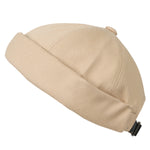 ililily Solid Color Cotton Short Beanie Strap Back Casual Cap Soft Hat