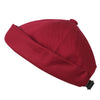 ililily Solid Color Cotton Short Beanie Strap Back Casual Cap Soft Hat