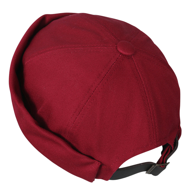 ililily Solid Color Cotton Short Beanie Strap Back Casual Cap Soft Hat