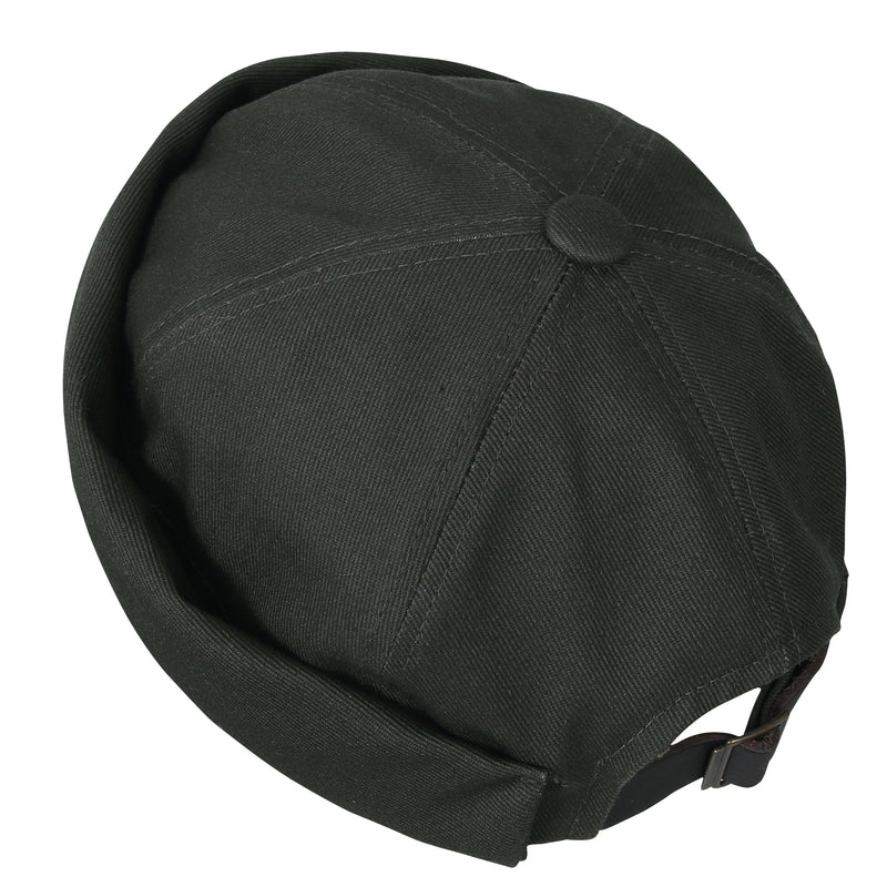 ililily Solid Color Cotton Short Beanie Strap Back Casual Cap Soft Hat