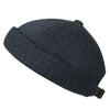 ililily Solid Color Cotton Short Beanie Strap Back Casual Hat Soft Cap