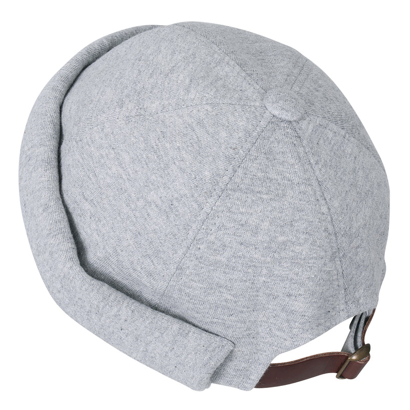 ililily Solid Color Cotton Short Beanie Strap Back Casual Hat Soft Cap