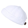 ililily Solid Color Cotton Short Beanie Strap Back Casual Hat Soft Cap