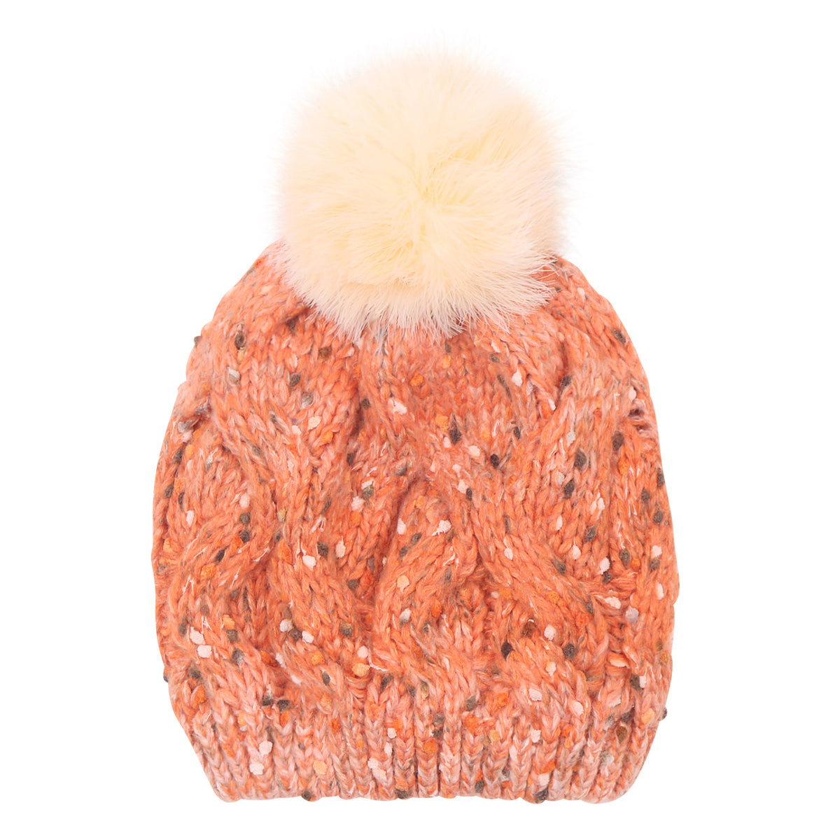 ililily Mixed Color Slouchy Soft Beanie Pompom Ribbed Knit Skully Winter Hat