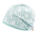 ililily Tencel Lyocell Lace Covered Chemo Beanie Soft Head Cover Sleep Hat