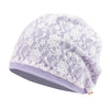 ililily Tencel Lyocell Lace Covered Chemo Beanie Soft Head Cover Sleep Hat