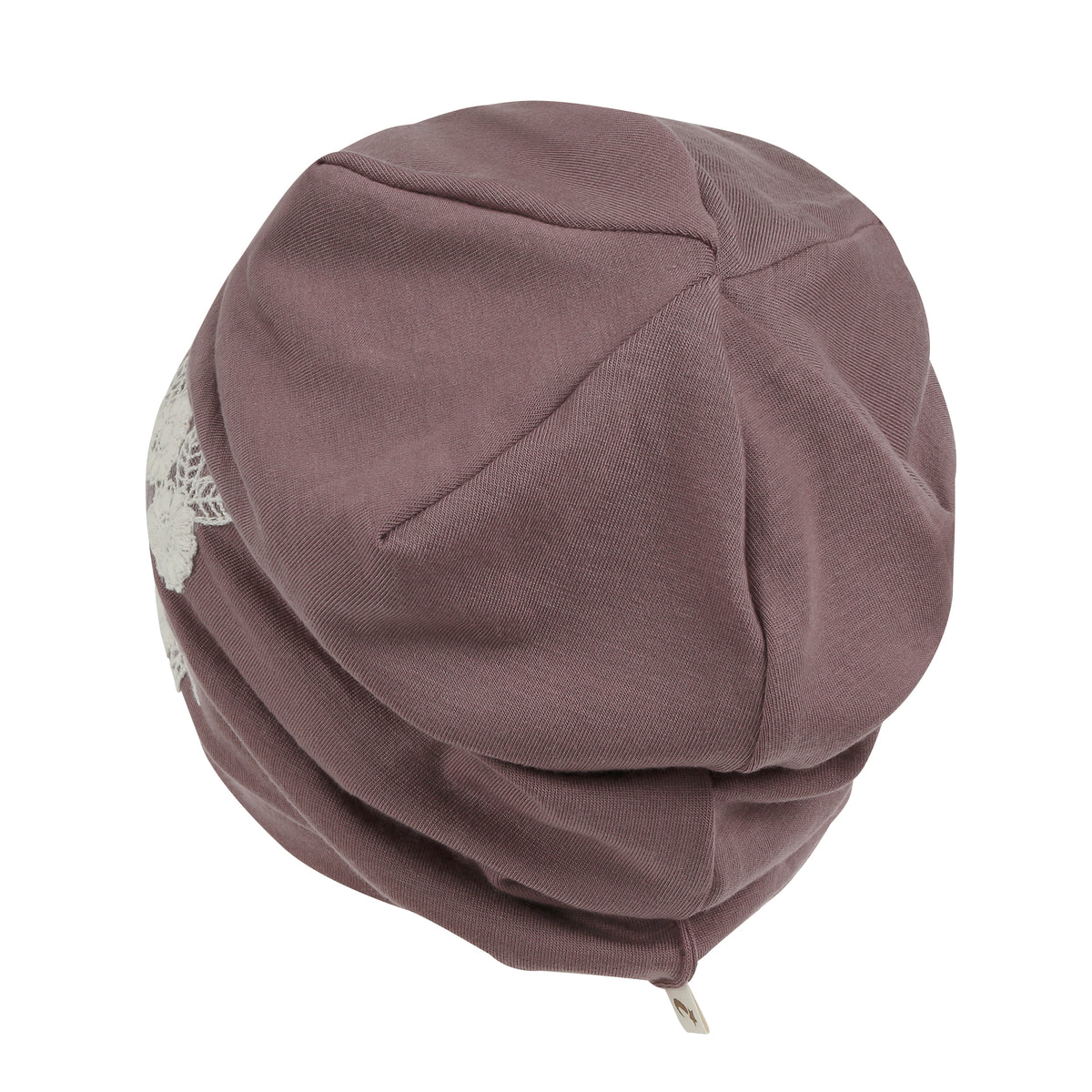 ililily Tencel Lyocell Flower Lace Motif Chemo Beanie Soft Head Cover Sleep Hat