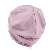 ililily Tencel Lyocell Flower Lace Motif Chemo Beanie Soft Head Cover Sleep Hat