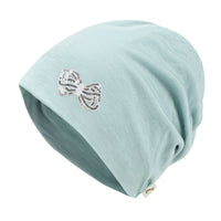 ililily Tencel Lyocell Ribbon Spangle Motif Chemo Beanie Soft Smooth Sleep Hat