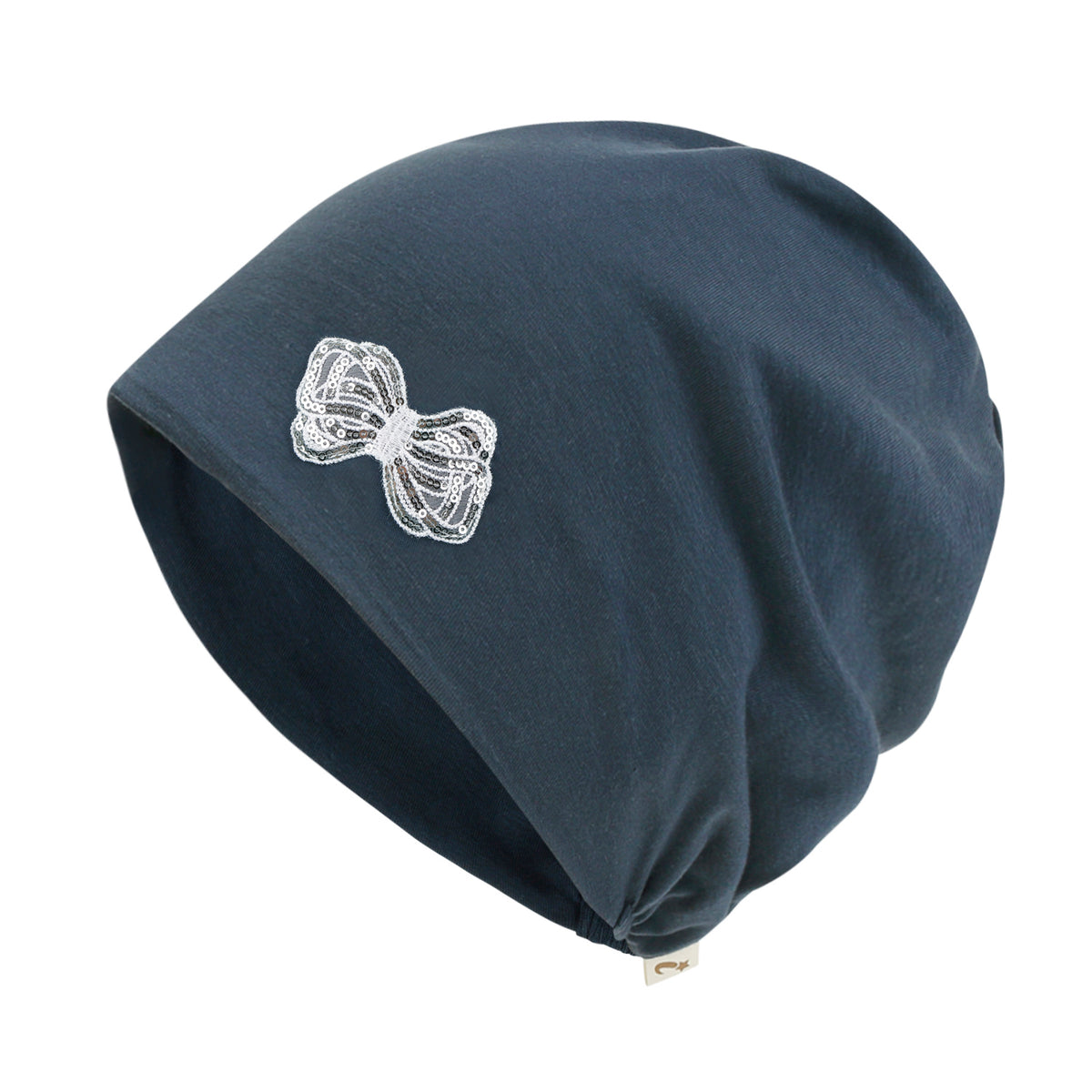 ililily Tencel Lyocell Ribbon Spangle Motif Chemo Beanie Soft Smooth Sleep Hat