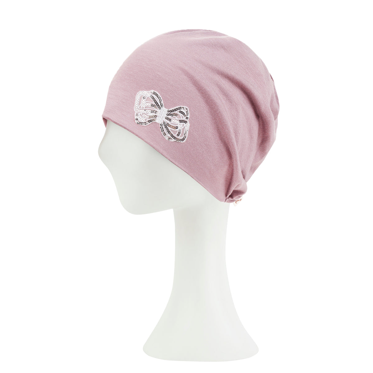 ililily Tencel Lyocell Ribbon Spangle Motif Chemo Beanie Soft Smooth Sleep Hat