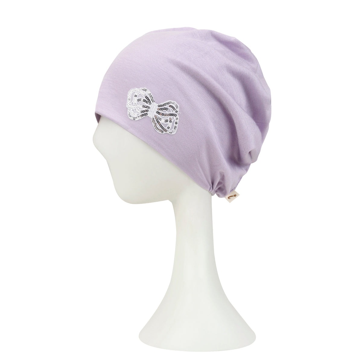 ililily Tencel Lyocell Ribbon Spangle Motif Chemo Beanie Soft Smooth Sleep Hat