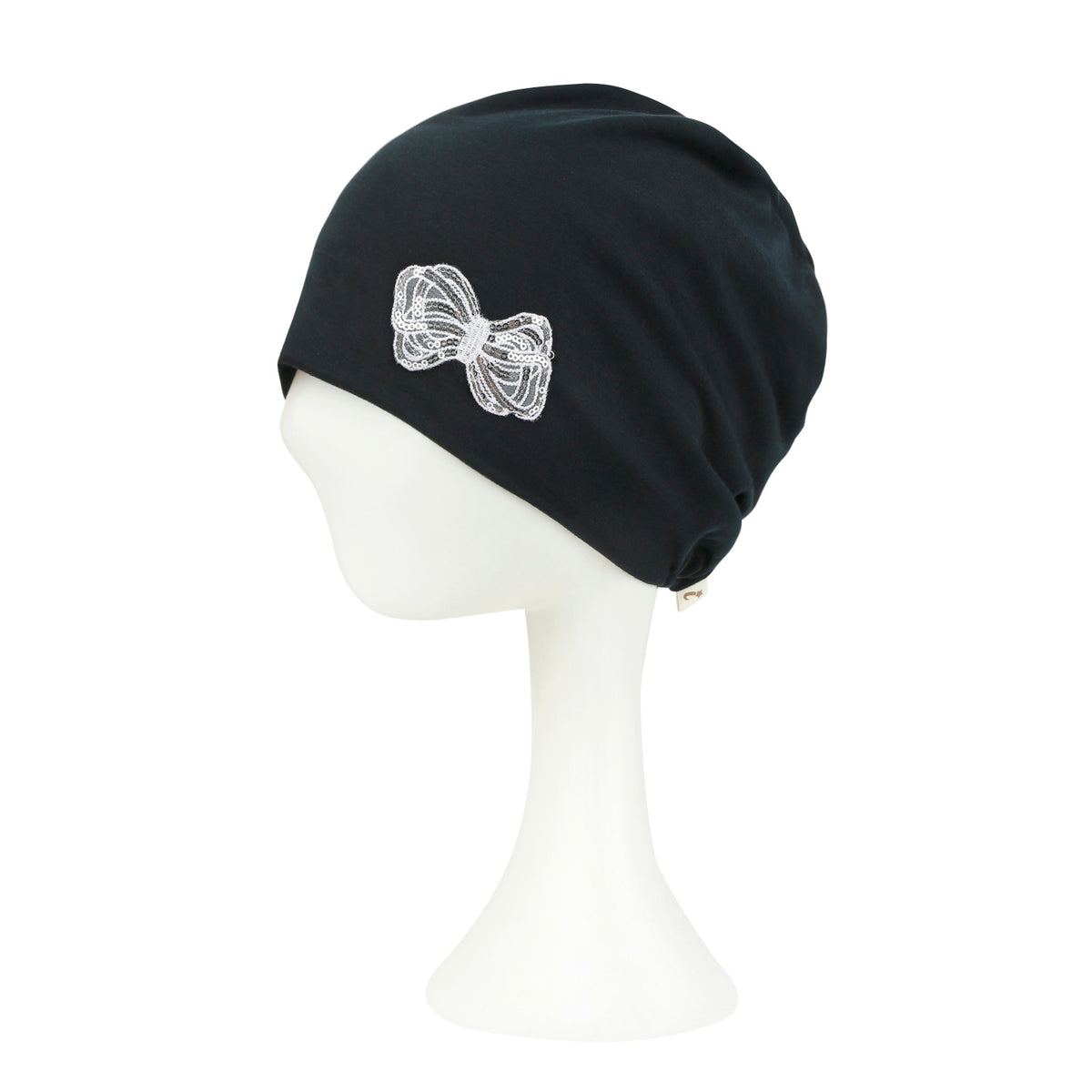 ililily Tencel Lyocell Ribbon Spangle Motif Chemo Beanie Soft Smooth Sleep Hat