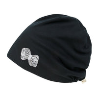 ililily Tencel Lyocell Ribbon Spangle Motif Chemo Beanie Soft Smooth Sleep Hat
