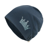 ililily Tencel Lyocell Crown Rhinestone Chemo Beanie Ultra Soft Head Sleep Hat