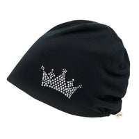 ililily Tencel Lyocell Crown Rhinestone Chemo Beanie Ultra Soft Head Sleep Hat