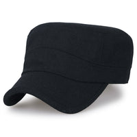 ililily Large Size Solid Color Military Army Hat Wool-blend Vintage Cadet Cap