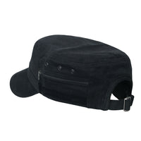 ililily Solid Color Military Army Hat Soft Cotton Adjustable Strap Cadet Cap