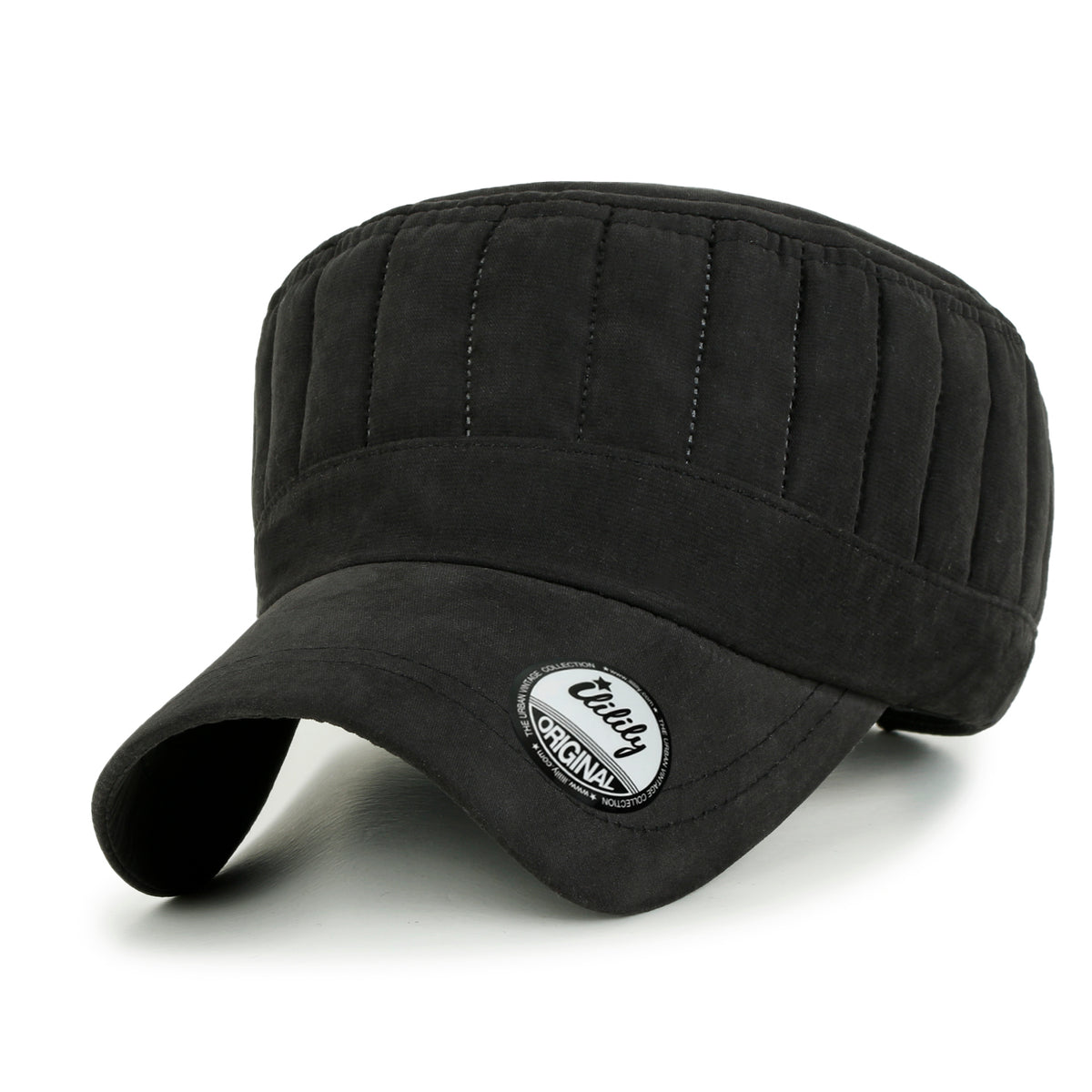 ililily Grayish Color Padded Crown Military Army Hat Soft Casual Cadet Cap