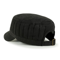 ililily Grayish Color Padded Crown Military Army Hat Soft Casual Cadet Cap