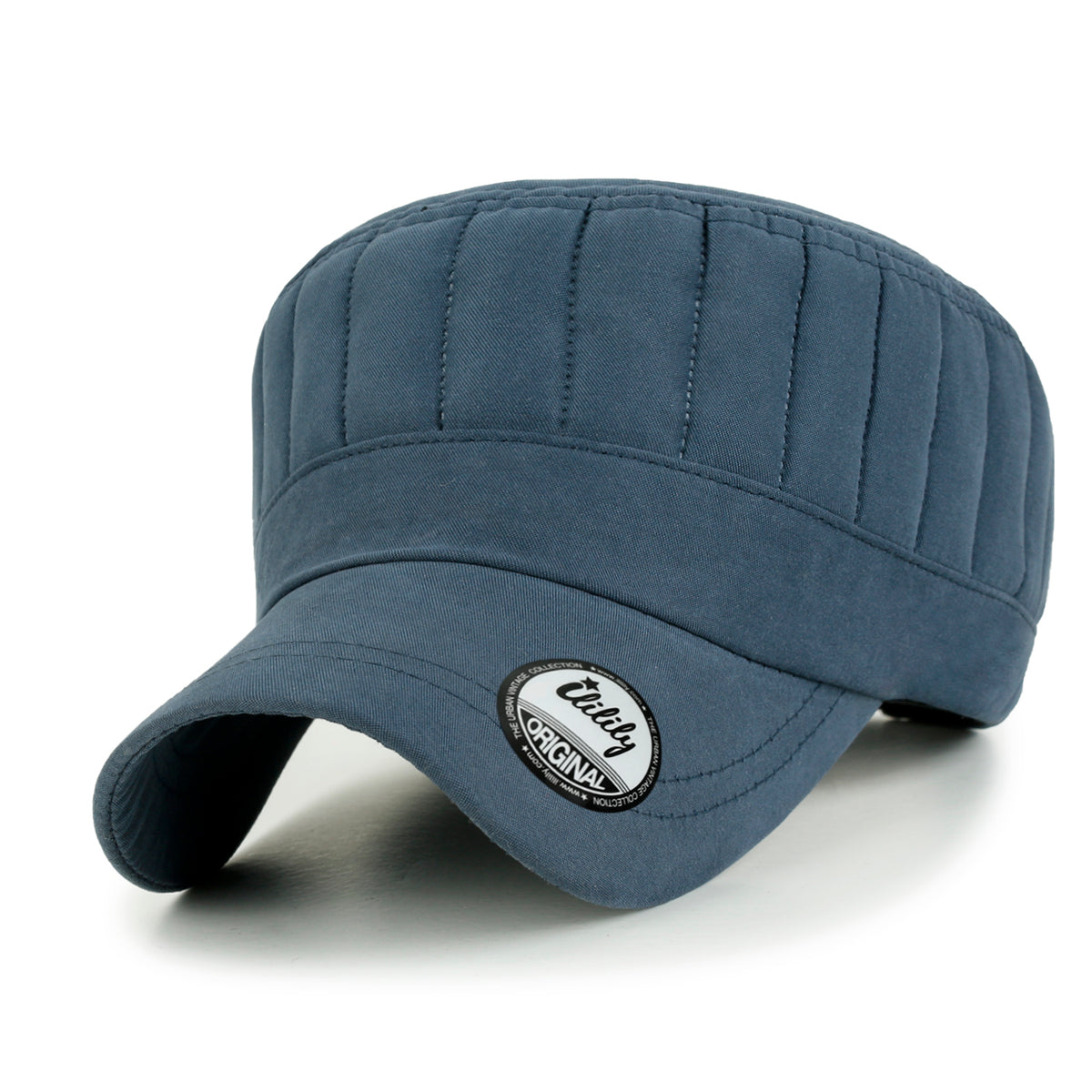 ililily Grayish Color Padded Crown Military Army Hat Soft Casual Cadet Cap