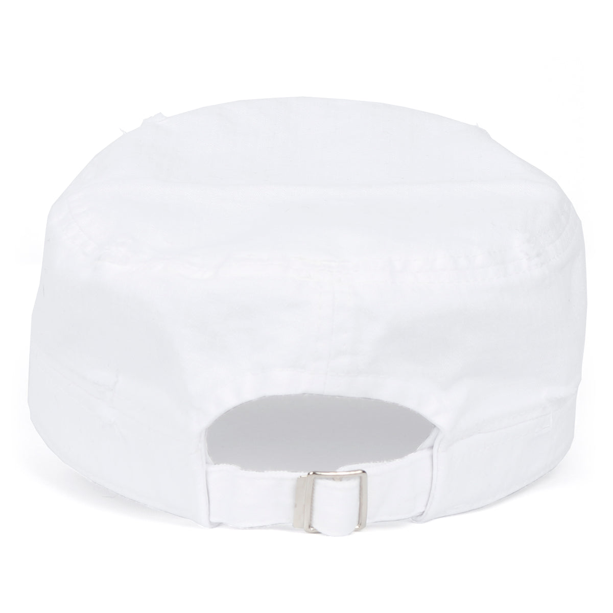 ililily Vintage Distressed Cotton Army Hat Heart Ribbon Rhinestone Cadet Cap