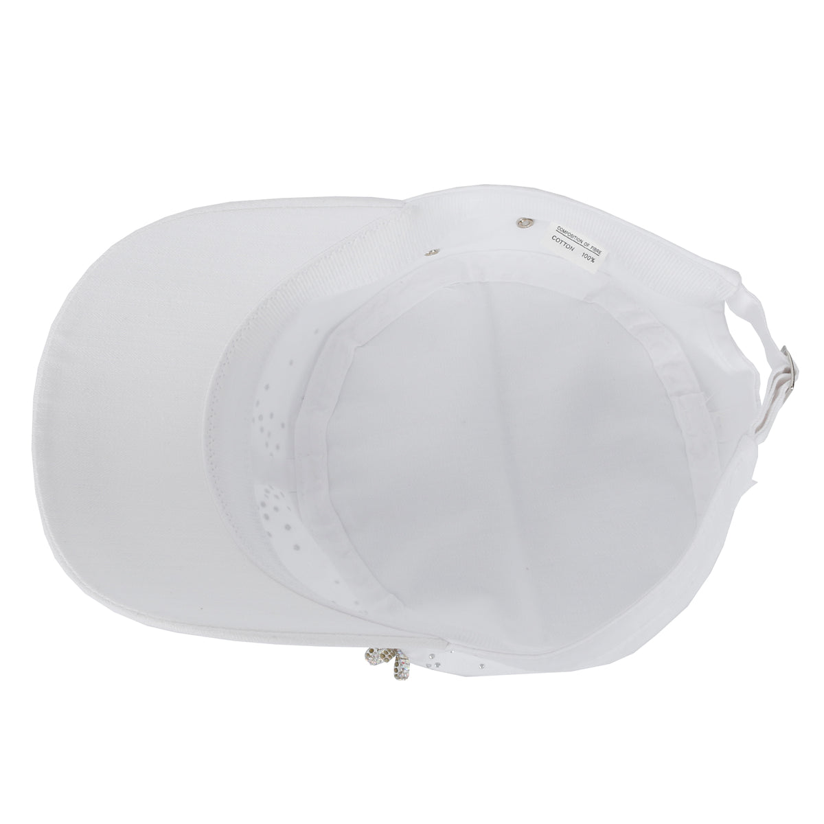ililily Vintage Distressed Cotton Army Hat Heart Ribbon Rhinestone Cadet Cap