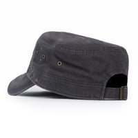 ililily Crystal / Black Gemstone Flower Vintage Military Army Hat Cadet Cap