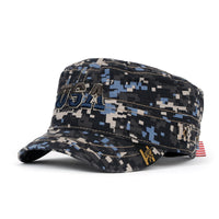 ililily Camouflage Military Cadet Cap Vintage Army Style Hat with Adjustable Strap