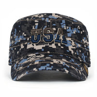ililily Camouflage Military Cadet Cap Vintage Army Style Hat with Adjustable Strap