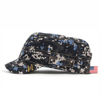 ililily Camouflage Military Cadet Cap Vintage Army Style Hat with Adjustable Strap