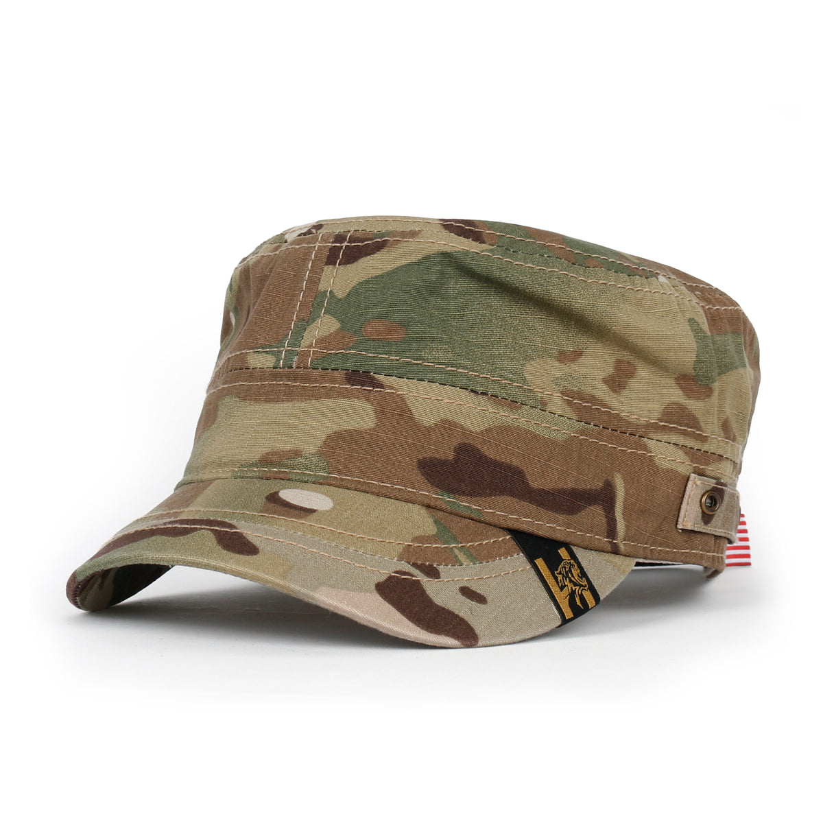 ililily Camouflage Military Cadet Cap Vintage Army Style Hat with Adjustable Strap