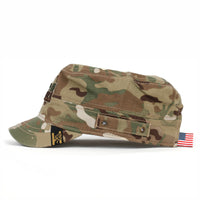 ililily Camouflage Military Cadet Cap Vintage Army Style Hat with Adjustable Strap
