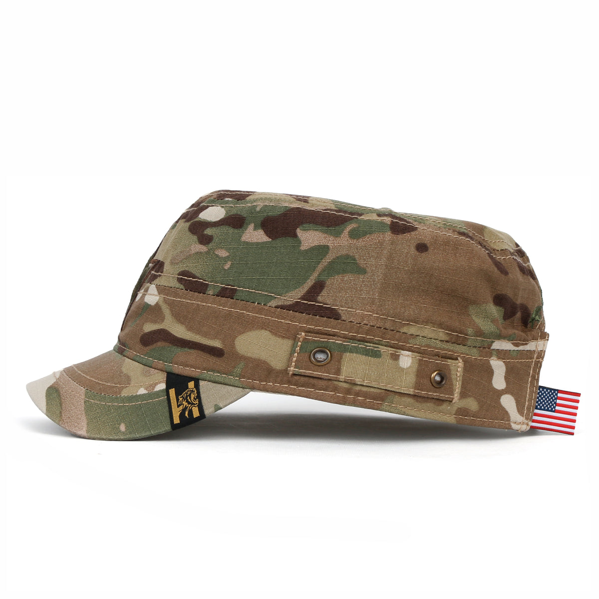 ililily Camouflage Military Cadet Cap Vintage Army Style Hat with Adjustable Strap