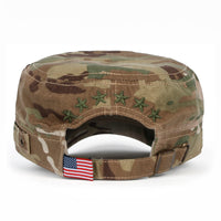 ililily Camouflage Military Cadet Cap Vintage Army Style Hat with Adjustable Strap