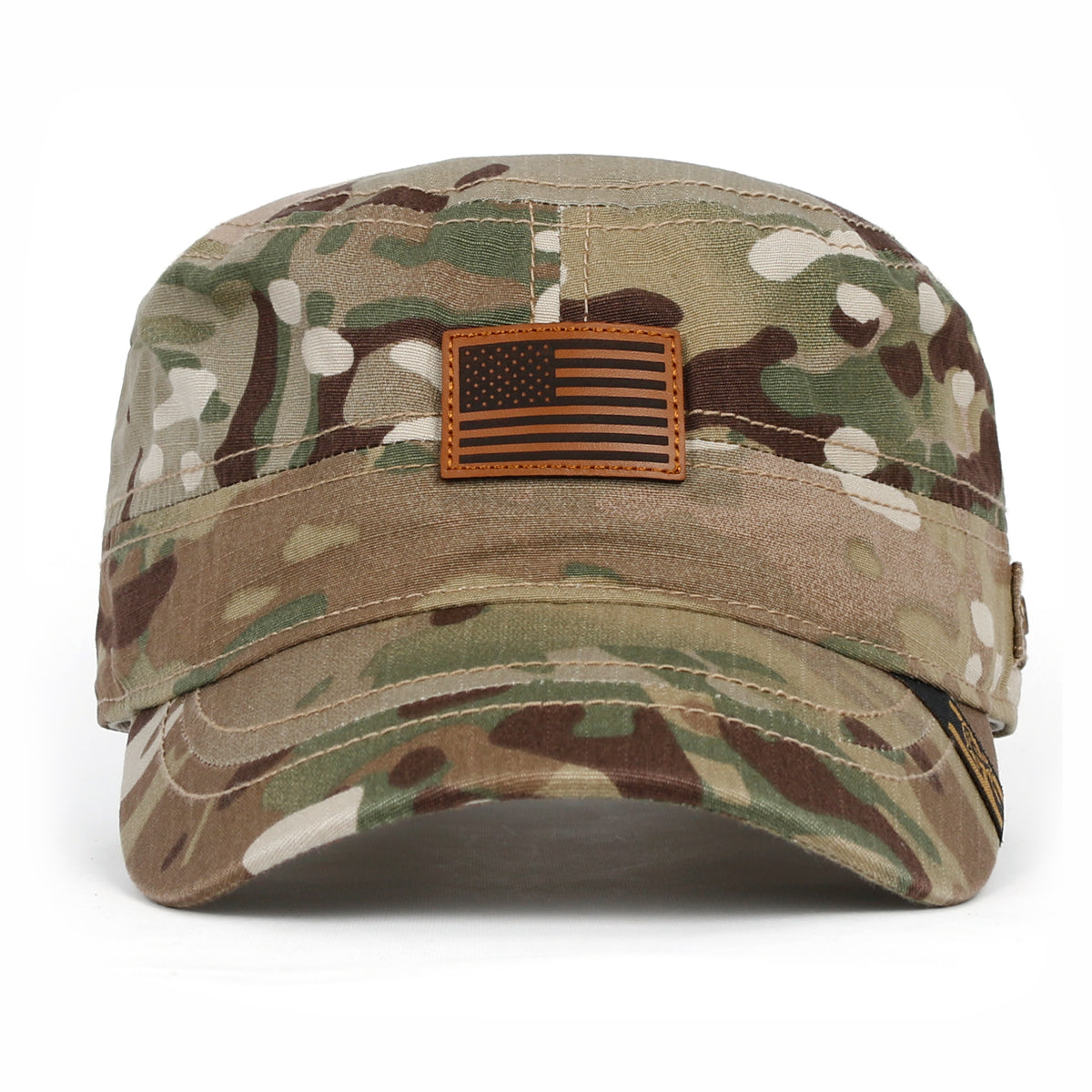 ililily Camouflage Military Cadet Cap Vintage Army Style Hat with Adjustable Strap