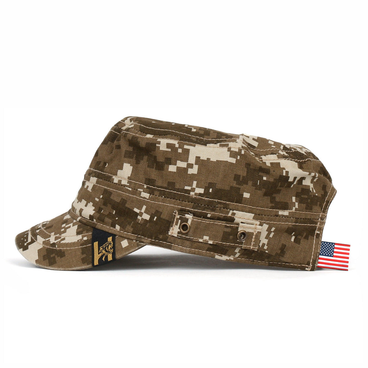 ililily Camouflage Military Cadet Cap Vintage Army Style Hat with Adjustable Strap