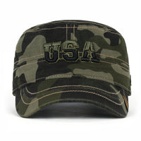 ililily Camouflage Military Cadet Cap Vintage Army Style Hat with Adjustable Strap