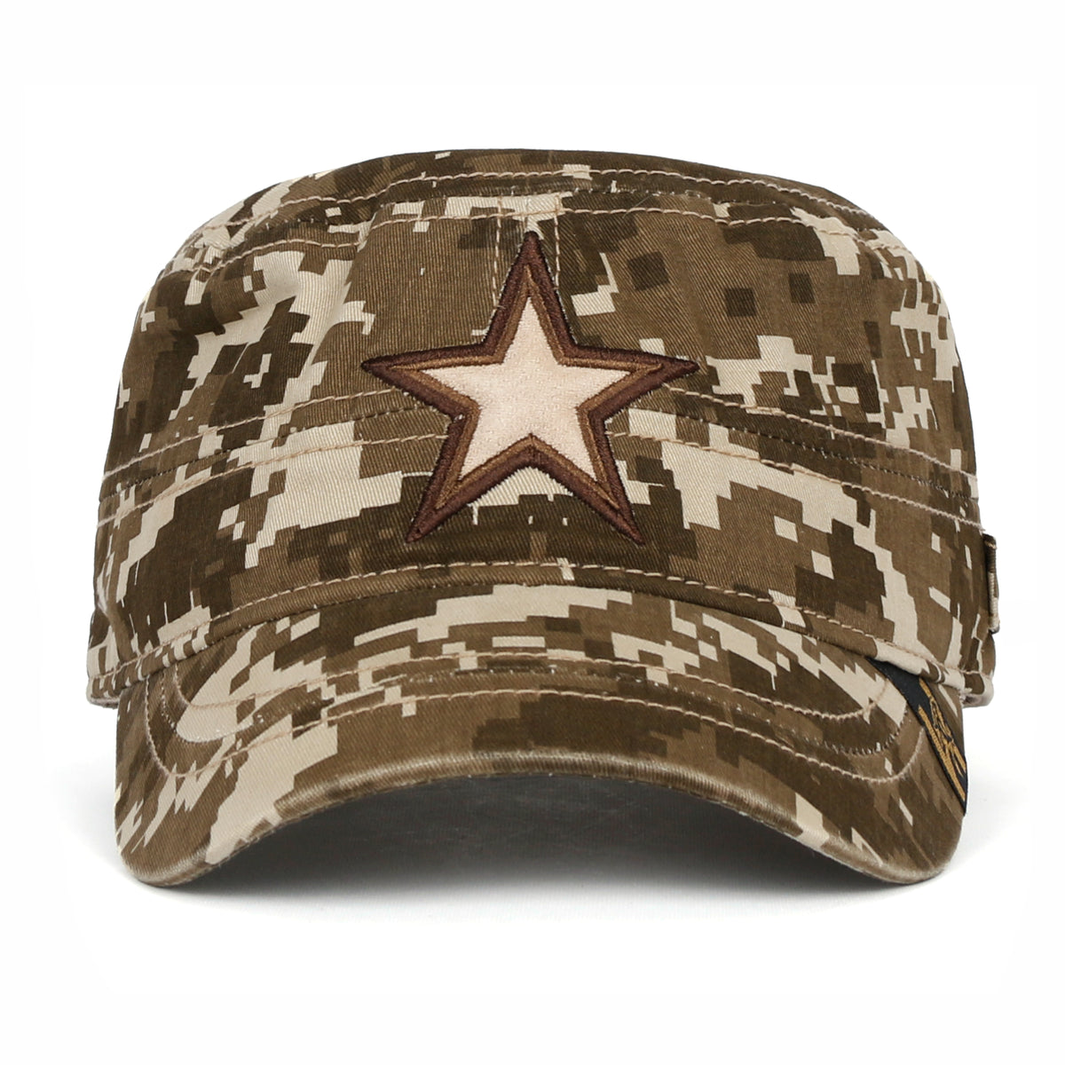 ililily Camouflage Military Cadet Cap Vintage Army Style Hat with Adjustable Strap