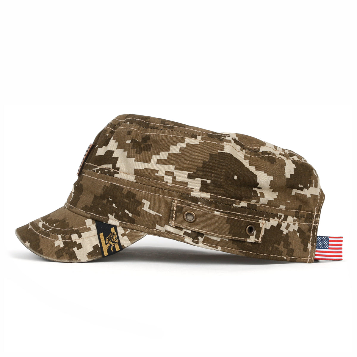 ililily Camouflage Military Cadet Cap Vintage Army Style Hat with Adjustable Strap
