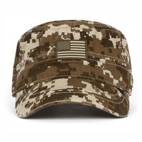 ililily Camouflage Military Cadet Cap Vintage Army Style Hat with Adjustable Strap