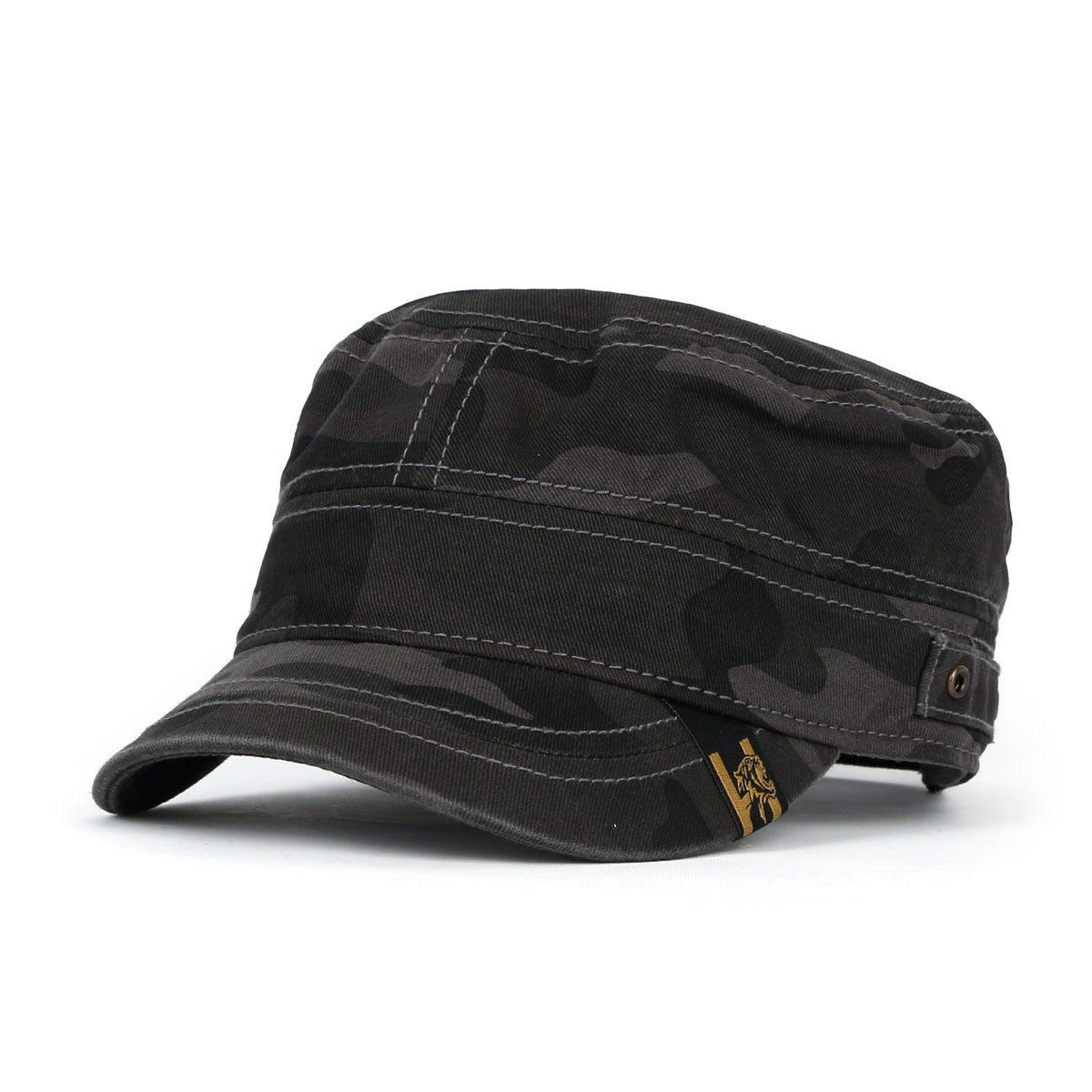 ililily Camouflage Military Cadet Cap Vintage Army Style Hat with Adjustable Strap